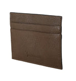 Billionaire Italian Couture Brown Leather Cardholder Men's Wallet