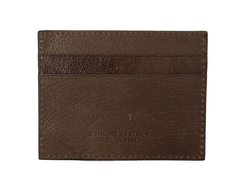 Billionaire Italian Couture Brown Leather Cardholder Men's Wallet