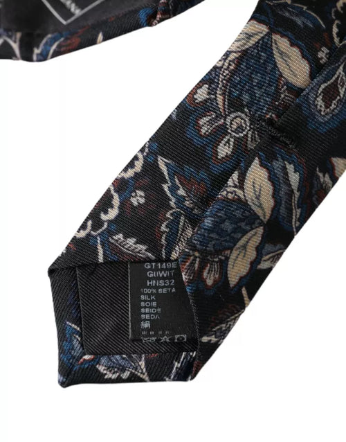 Dolce & Gabbana Black Floral Pattern Silk Adjustable Men Men's Tie