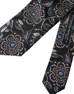 Dolce & Gabbana Black Floral Pattern Silk Adjustable Men Men's Tie