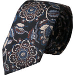 Dolce & Gabbana Black Floral Pattern Silk Adjustable Men Men's Tie