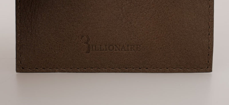 Billionaire Italian Couture Brown Leather Cardholder Men's Wallet