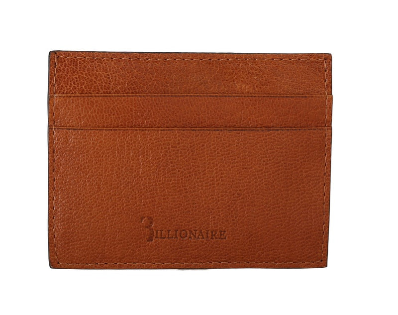 Billionaire Italian Couture Brown Leather Cardholder Men's Wallet