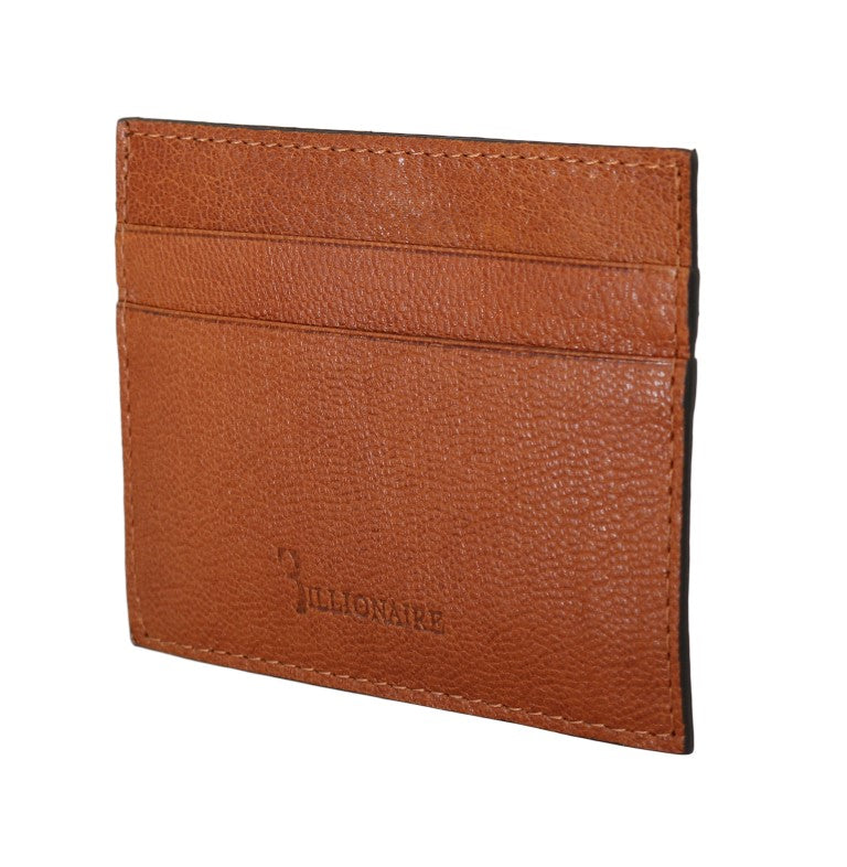 Billionaire Italian Couture Brown Leather Cardholder Men's Wallet