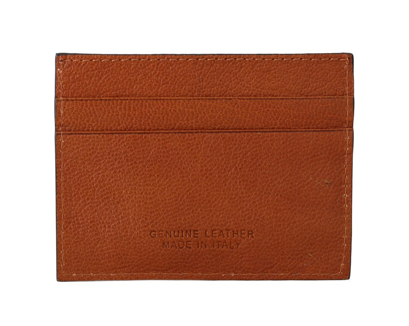 Billionaire Italian Couture Brown Leather Cardholder Men's Wallet