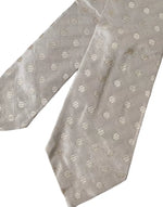 Dolce & Gabbana Beige Dotted Silk Classic Adjustable Men Men's Tie