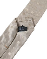 Dolce & Gabbana Beige Dotted Silk Classic Adjustable Men Men's Tie