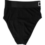 Dolce & Gabbana Black Cotton Stretch Branded Logo Women's Underwear