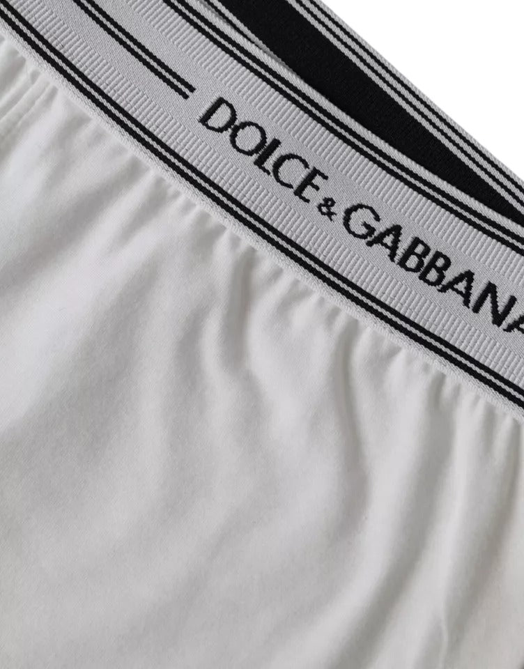 Dolce & Gabbana White Cotton Blend Regular Boxer Shorts Men's Underwear