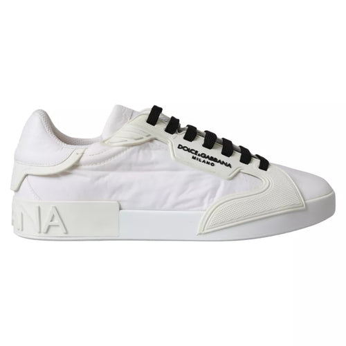 Dolce & Gabbana White Portofino Logo Low Top Trainers Sneakers Men's Shoes (Pre-Owned)