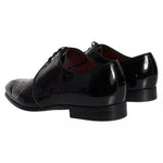 Dolce & Gabbana Black Patent Leather Derby Men Dress Men's Shoes (Pre-Owned)