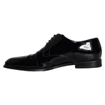 Dolce & Gabbana Black Calfskin Leather Derby Men Dress Men's Shoes (Pre-Owned)