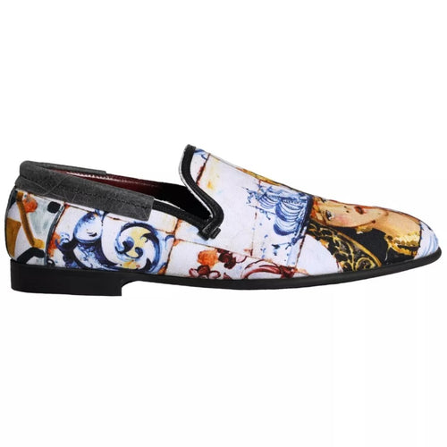 Dolce & Gabbana Multicolor Madonna Majolica Amalfi Men Loafers Men's Shoes