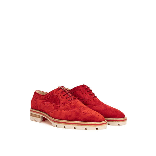 Christian Louboutin Red Suede Flat Women's Shoe