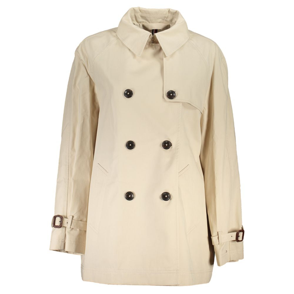 Tommy Hilfiger Beige Cotton Jackets & Women's Coat