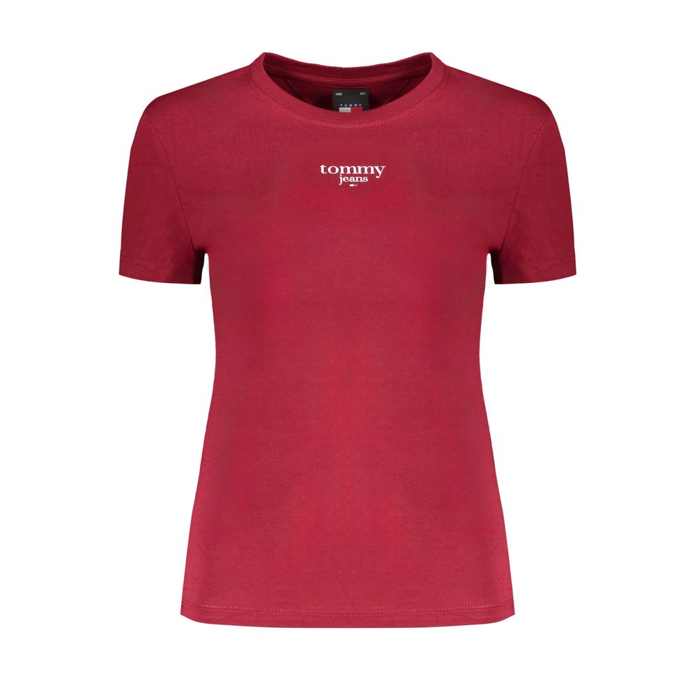 Tommy Hilfiger Red Cotton Tops & Women's T-Shirt