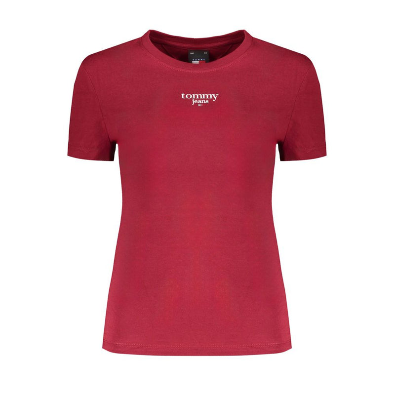 Tommy Hilfiger Red Cotton Tops & Women's T-Shirt