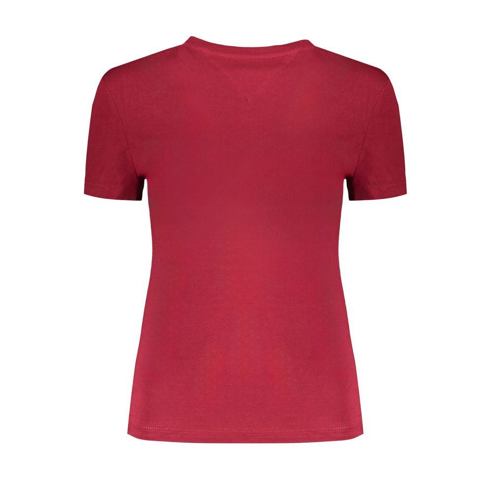 Tommy Hilfiger Red Cotton Tops & Women's T-Shirt