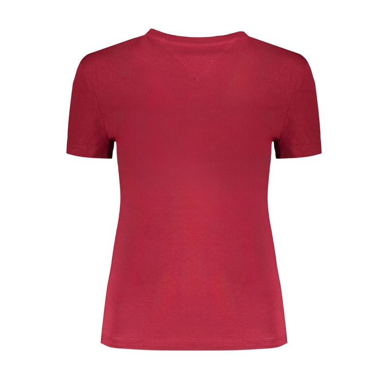 Tommy Hilfiger Red Cotton Tops & Women's T-Shirt