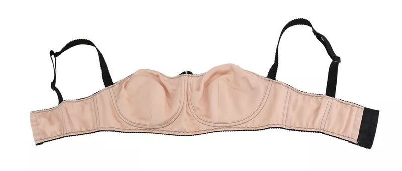 Dolce & Gabbana Black Straps Pink Balconcino Women's Bra