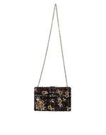 Dolce & Gabbana Multicolor Tweed Floral Clutch Evening Party Purse CrossBody Women's Bag