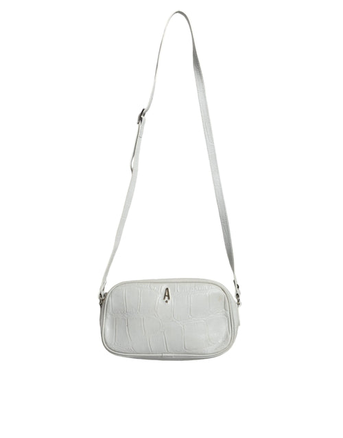 Aniye By White Croc Print Leather Crossbody Sling Women's Bag (Pre-Owned)