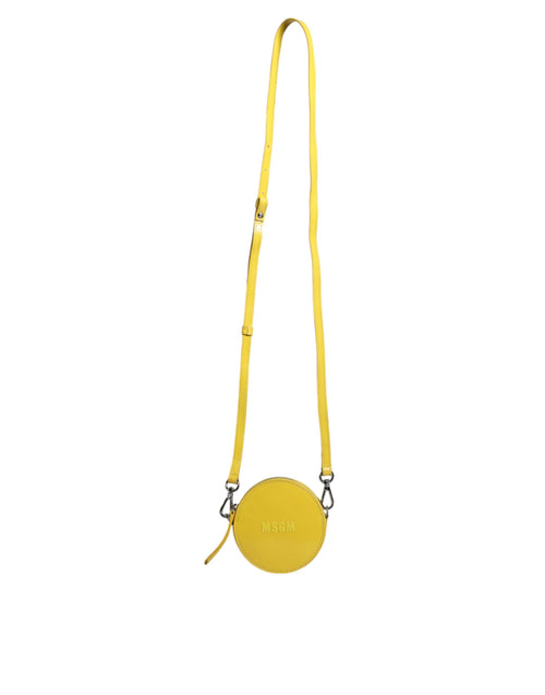 MSGM Yellow Leather Logo Crossbody Sling Shoulder Round Women's Bag (Pre-Owned)