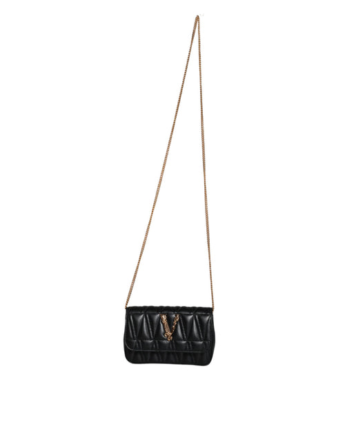 Versace Black Mini Nappa Leather Crossbody Shoulder Women's Bag