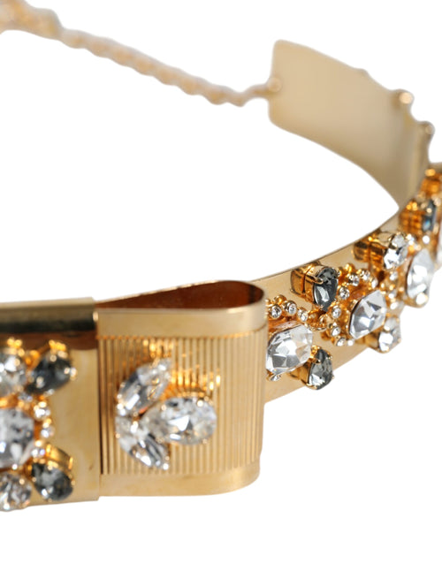 Dolce & Gabbana Gold Tone Crystal Embellished Women Waist Chain Women's Belt