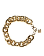 Dolce & Gabbana Gold Tone Brass Maxi Chain Lobster Clasp Logo Women's Bracelet (Pre-Owned)