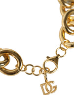 Dolce & Gabbana Gold Tone Brass Maxi Chain Lobster Clasp Logo Women's Bracelet (Pre-Owned)