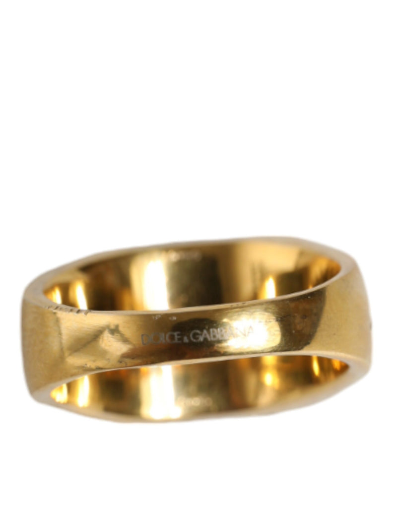 Dolce & Gabbana Gold Plated 925 Silver Green Crystal Men's Ring