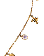 Dolce & Gabbana Gold Tone Brass Chain Religious Cross Pendant Women's Necklace (Pre-Owned)