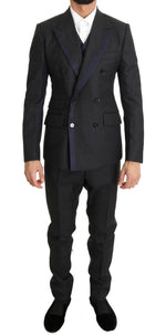 Dolce & Gabbana Elegant Gray Polka Dot 3-Piece Men's Suit