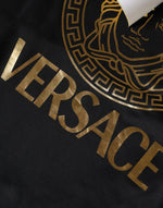 Versace Black Medusa Print Cotton HoodiePullover Sweatshirt Men's Sweater