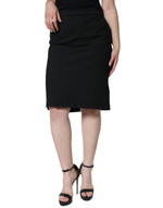 GF Ferre Black Straight Pencil Cut Knee Length Women's Skirt (Pre-Owned)