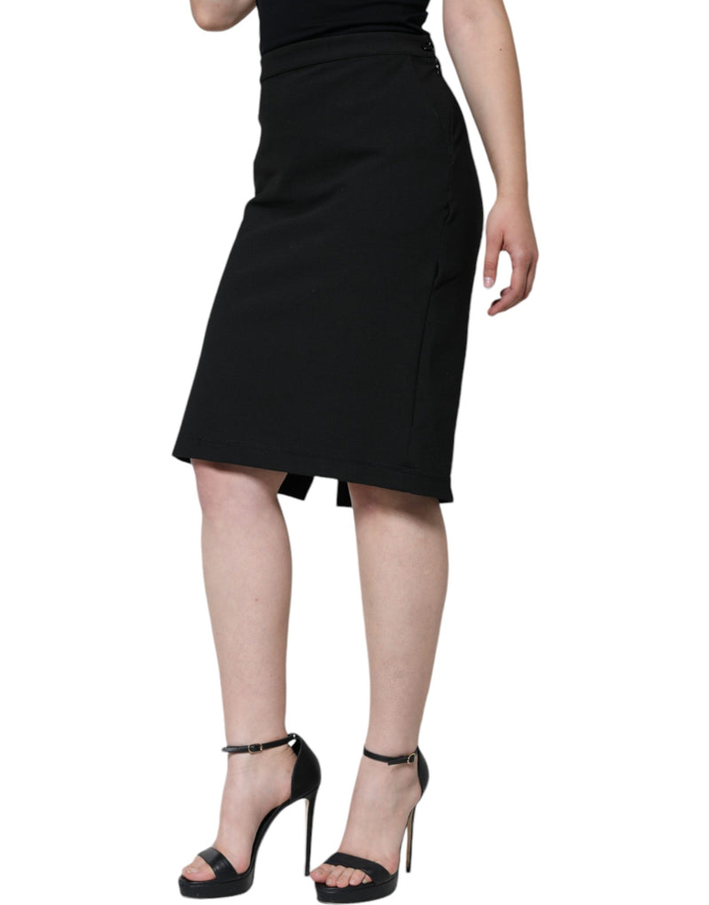 GF Ferre Black Straight Pencil Cut Knee Length Women's Skirt (Pre-Owned)