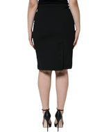 GF Ferre Black Straight Pencil Cut Knee Length Women's Skirt (Pre-Owned)