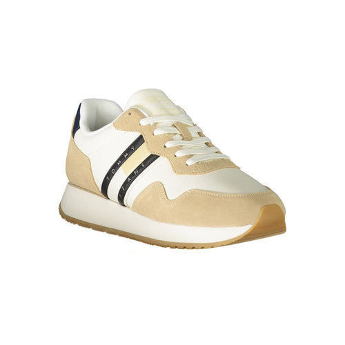 Tommy Hilfiger Beige Leather Men Men's Sneaker