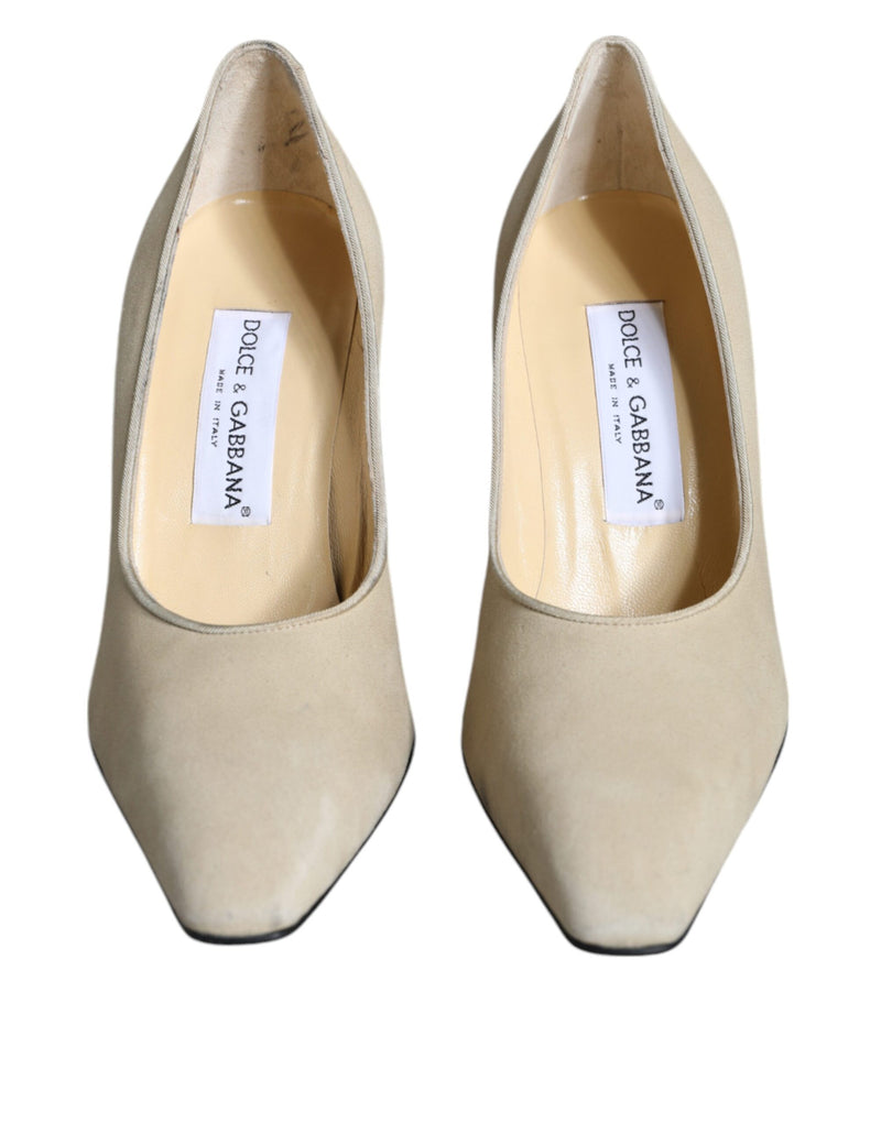 Dolce & Gabbana Beige Suede Leather High Heels Pumps Women's Shoes (Pre-Owned)