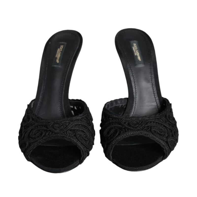 Dolce & Gabbana Black Cotton Women's Sandal