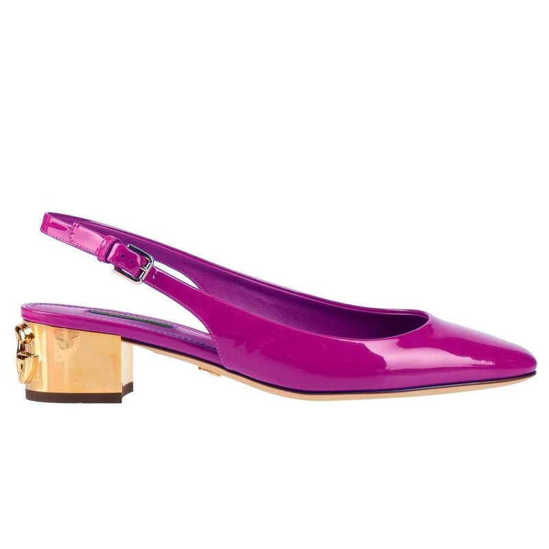 Dolce & Gabbana Purple Leather Di Calfskin Women's Pump