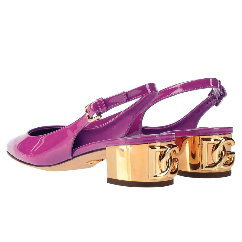 Dolce & Gabbana Purple Leather Di Calfskin Women's Pump