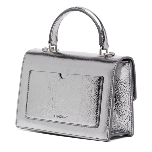 Off-White Gray Leather Crossbody Women's Bag