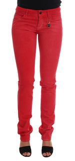 Costume National Radiant Red Super Slim Designer Women's Jeans