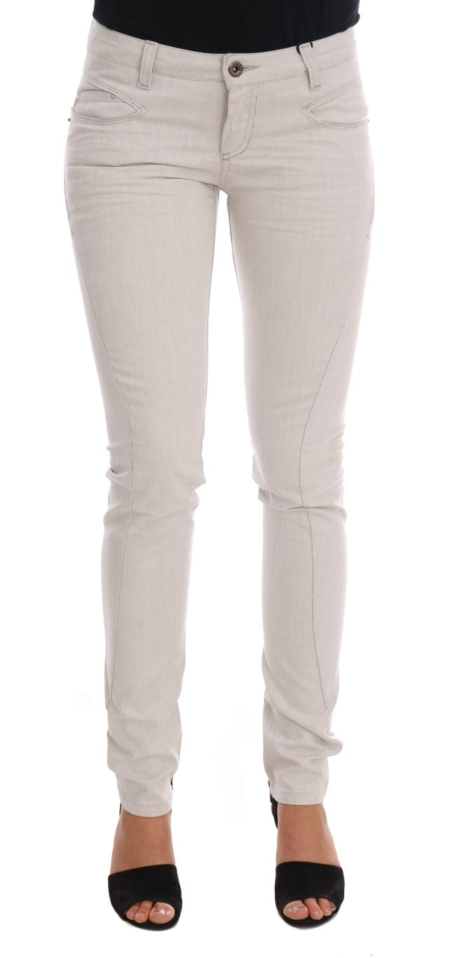 Costume National Chic White Slim-Fit Stretch Women's Jeans