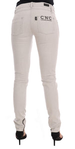 Costume National Chic White Slim-Fit Stretch Women's Jeans