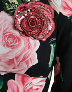 Dolce & Gabbana Enchanting Floral A-Line Dress with Sequined Women's Detail