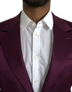 Dolce & Gabbana Maroon Silk Single Breasted Coat Men's Blazer
