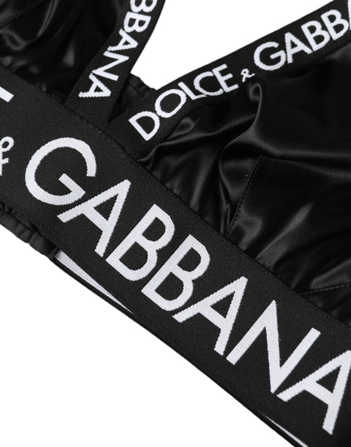 Dolce & Gabbana Black White Logo Print Sports Women Bra Women's Underwear